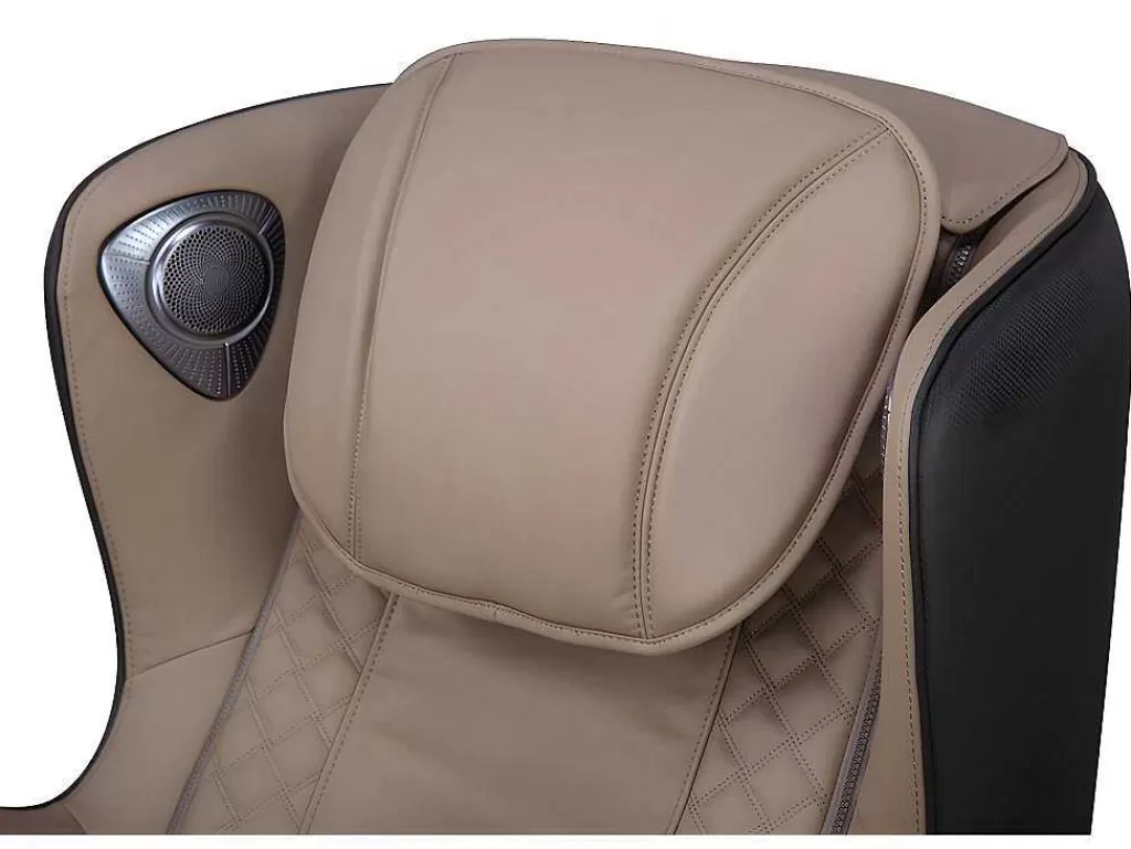 Poltrona Em Pele Sintética*Vente-unique Poltrona De Massagem Em Pele Sintética Bege Com Leds E Sistema De Gravidade Zero - Opcao Bluetooth - Kasou