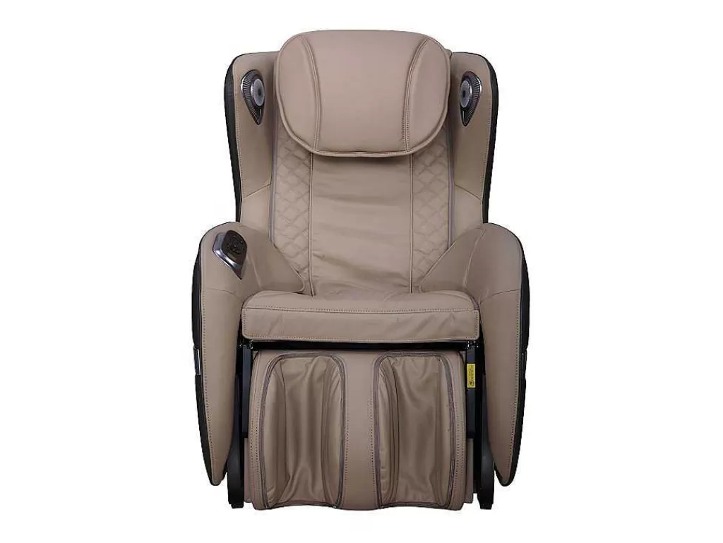 Poltrona Em Pele Sintética*Vente-unique Poltrona De Massagem Em Pele Sintética Bege Com Leds E Sistema De Gravidade Zero - Opcao Bluetooth - Kasou