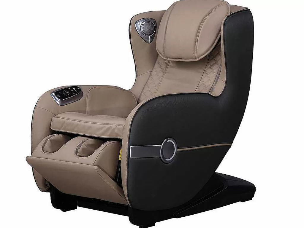 Poltrona Em Pele Sintética*Vente-unique Poltrona De Massagem Em Pele Sintética Bege Com Leds E Sistema De Gravidade Zero - Opcao Bluetooth - Kasou