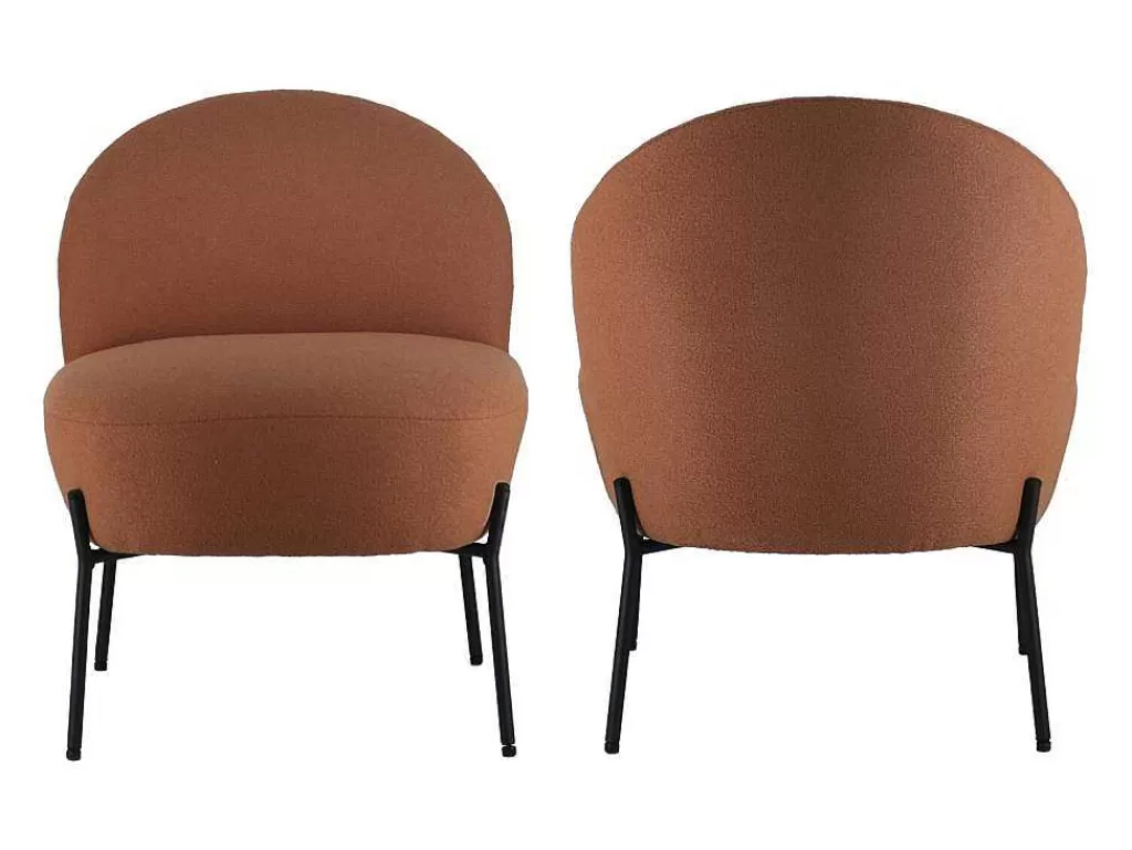 Promoções Sofás & Poltronas*Happy Garden Poltrona Em Tecido De Lacada Cor De Ferrugem Helmi