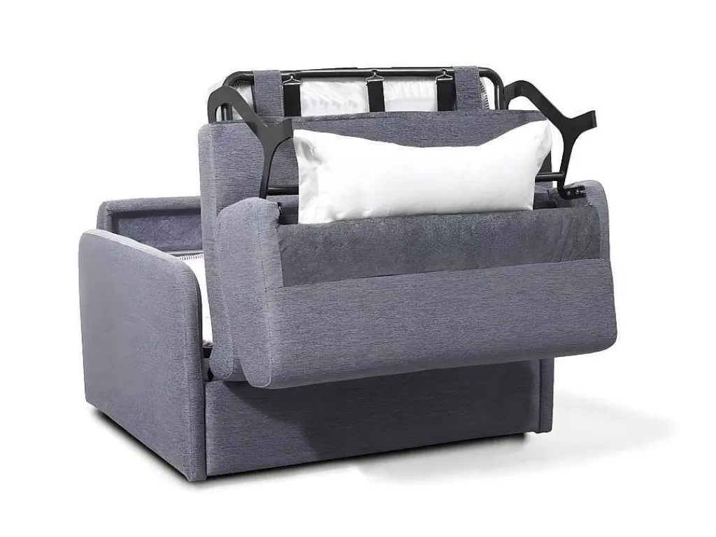 Poltrona Cama*Vente-unique Poltrona Rapidamente Convertivel Em Cama De 100 Cm Em Tecido Cinza-Claro - Nadoa