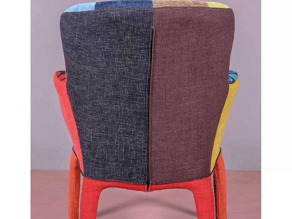 Cadeirão Relax*Vente-unique Poltrona Vintage Estofada Em Tecido Patchwork - Capitone - Retalhos