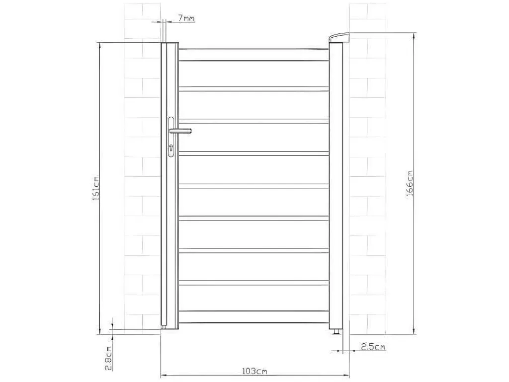 Porta E Portão*EXPERTLAND Porta De Batente Perfurada Antracite Em Aluminio De C100 X A158 Cm - Primo