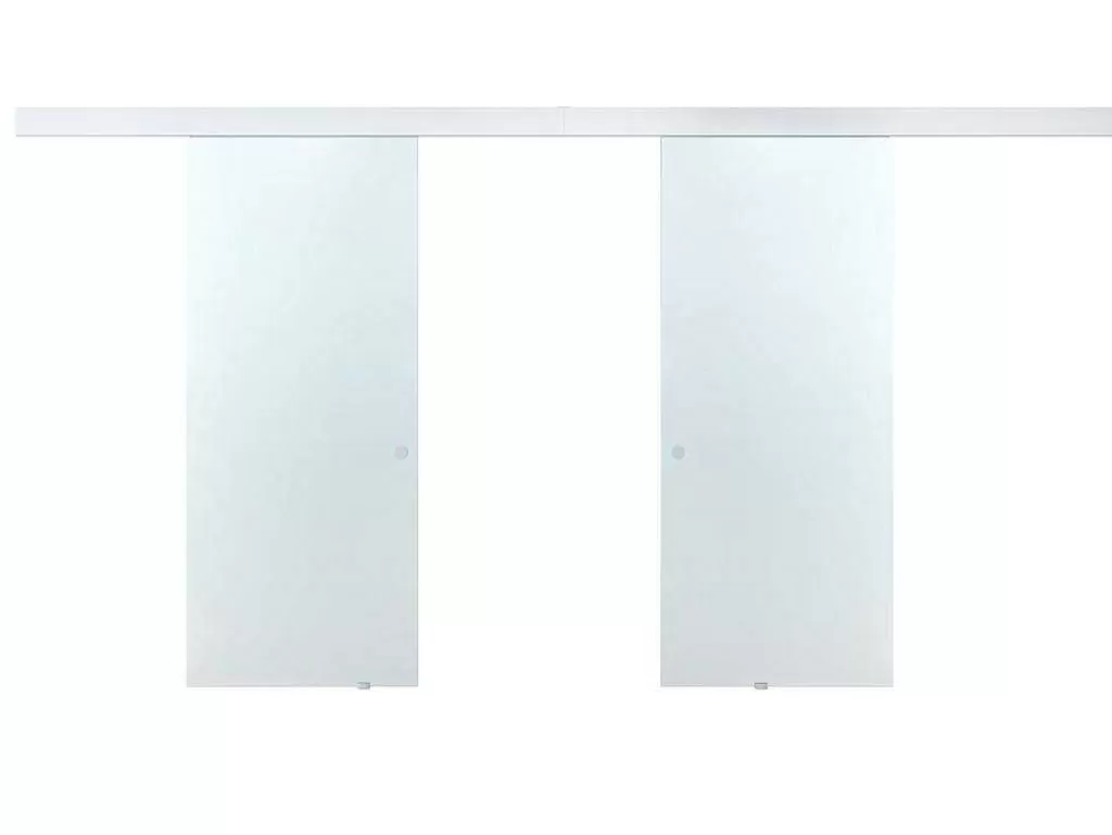 Porta De Correr*Vente-unique Porta De Correr Dupla Com Aplique - A 205 X L 83 Cm - Vidro Temperado - Astana