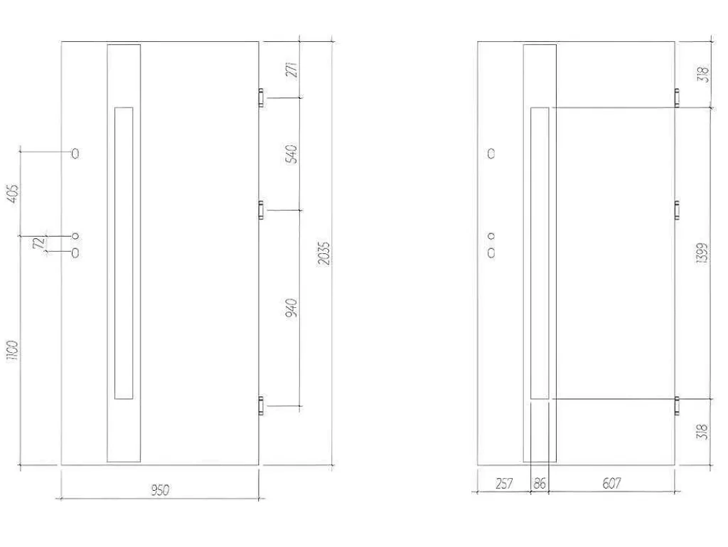 Porta De Entrada*Vente-unique Porta De Entrada Em Aco Envidracado Com Inox De A.207 X L.100 Cm Cor Antracite Com Abertura Para A Direita - Braga