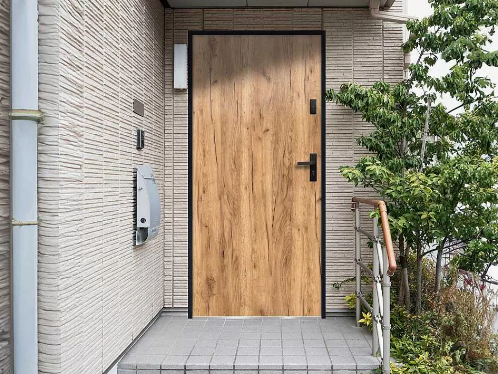 Porta De Entrada*Vente-unique Porta De Entrada Em Aco Macico A207 X L100 Cm Efeito Carvalho, Abertura Para A Esquerda - Agueda