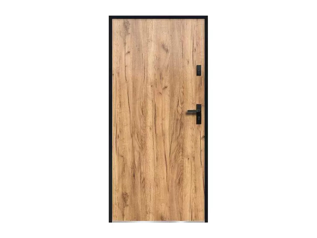 Porta De Entrada*Vente-unique Porta De Entrada Em Aco Macico A207 X L100 Cm Efeito Carvalho, Abertura Para A Esquerda - Agueda