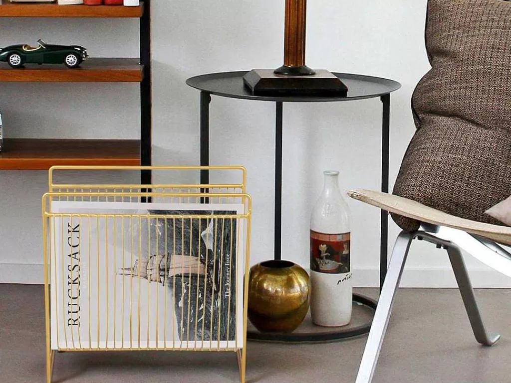 Acessórios De Arrumação*OZAIA Porta-Revistas Filiforme C.36 X L.23 X A.33 Cm, Metal Dourado - Poliara