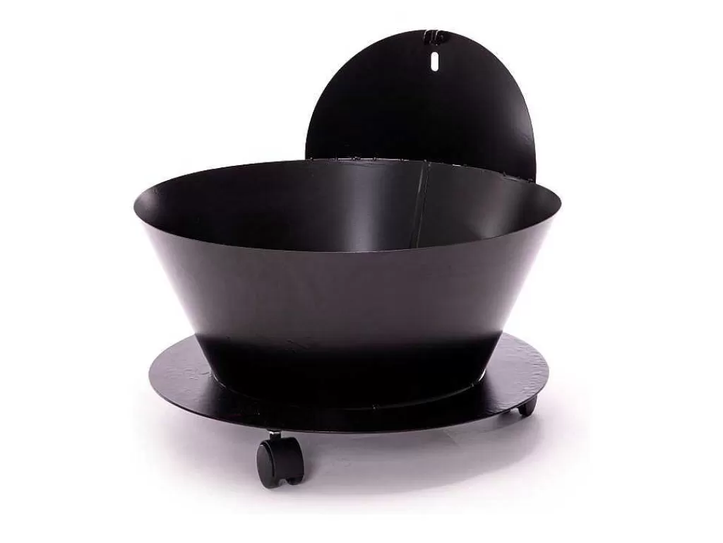Abrigos De Jardim*Purline Porte Buches En Acier Noir Avec Couvercle Et Roues