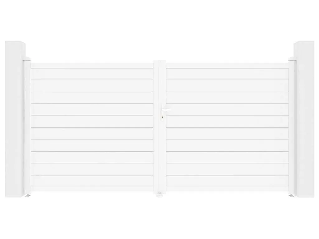 Porta E Portão*EXPERTLAND Portão De Batente Aluminio C355 X A181 Cm Branco - Nazario