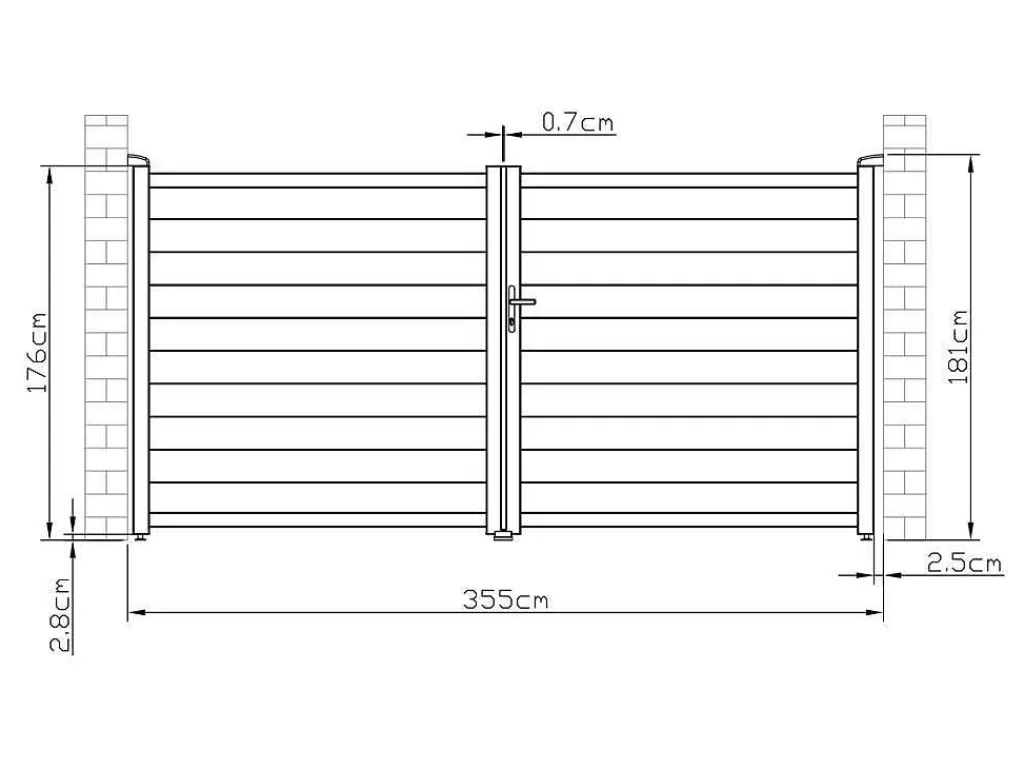 Porta E Portão*EXPERTLAND Portão De Batente Aluminio C355 X A181 Cm Branco - Nazario