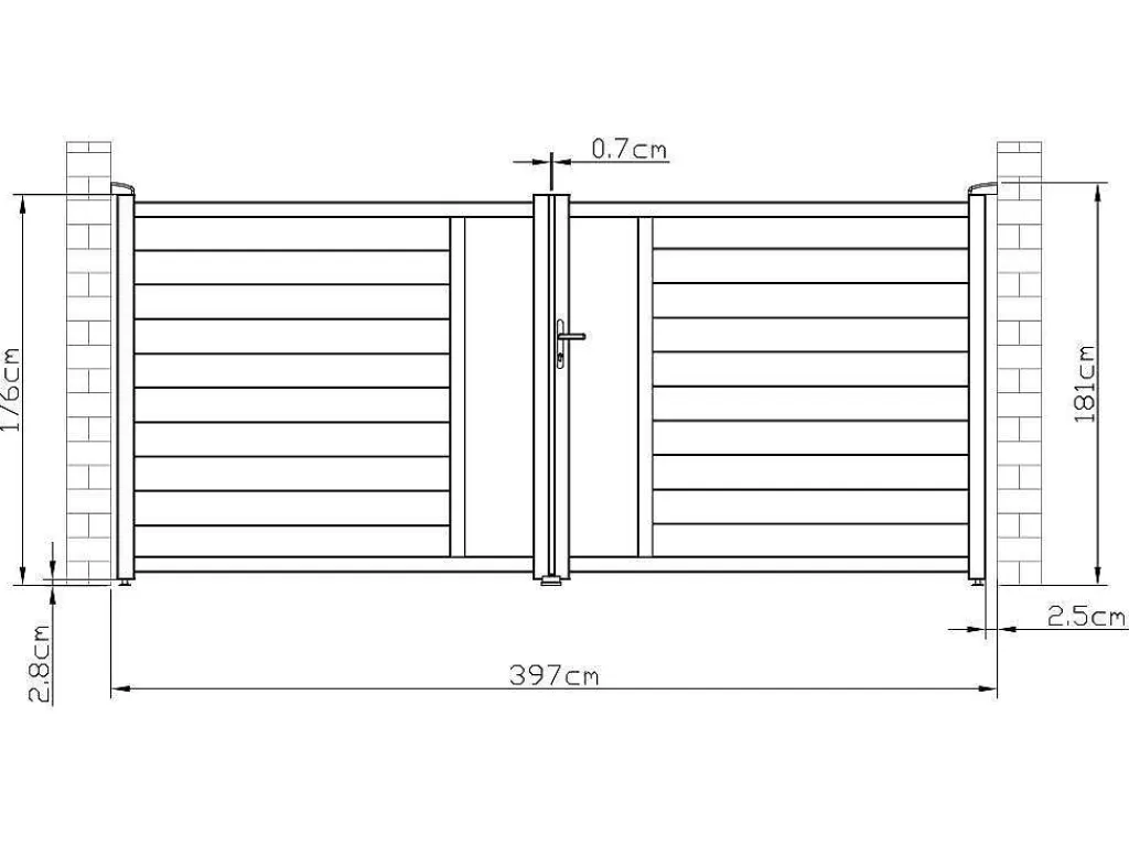 Porta E Portão*EXPERTLAND Portão De Batente Em Aluminio Semiperfurado Com Motivos De C397 X A181 Cm Cor Antracite - Gregor