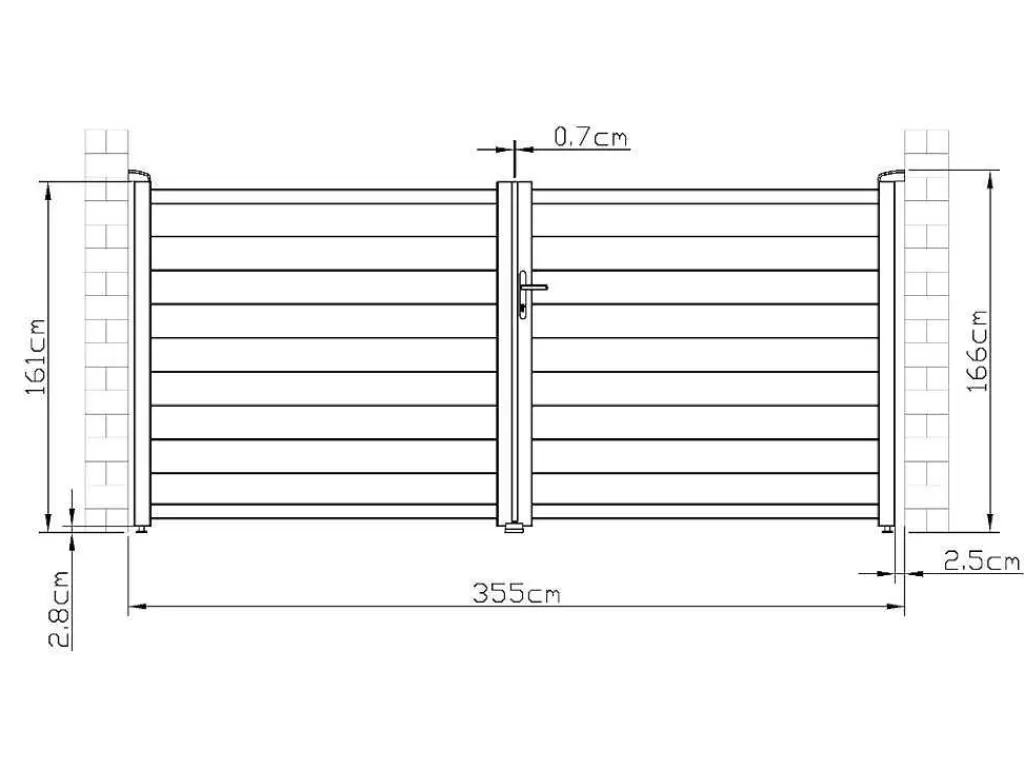 Porta E Portão*EXPERTLAND Portão De Batente Motorizado Em Aluminio Antracite De C355 X A166 Cm - Nazario
