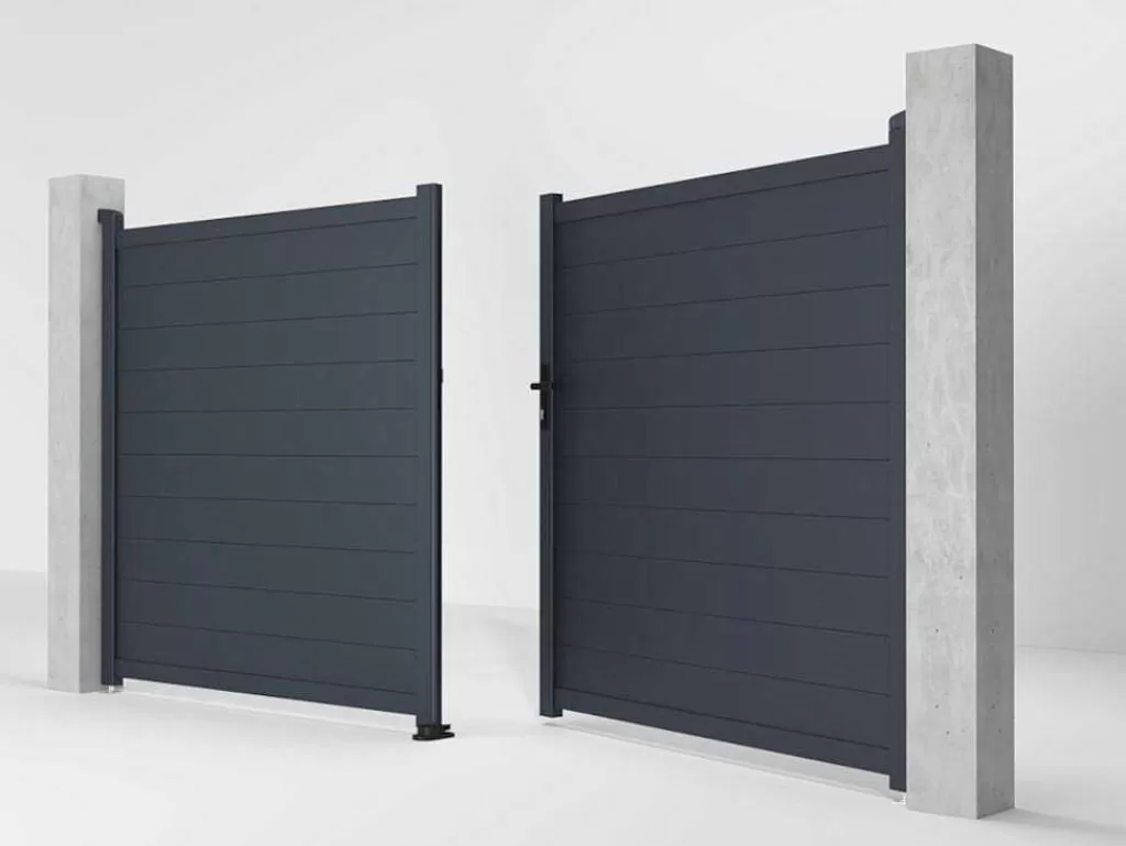 Porta E Portão*EXPERTLAND Portão De Batente Motorizado Em Aluminio Antracite De C355 X A181 Cm - Nazario
