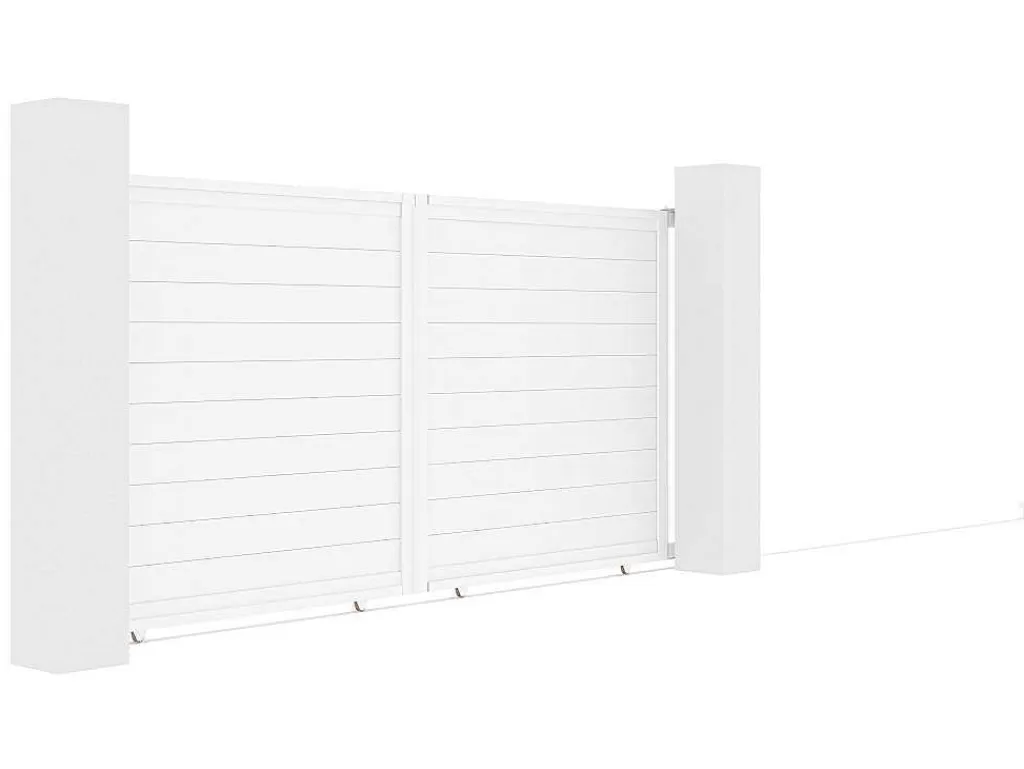 Porta E Portão*EXPERTLAND Portão De Correr Aluminio C374 X A180 Cm Branco - Nazario