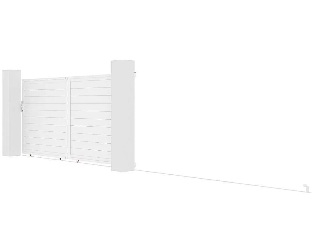 Porta E Portão*EXPERTLAND Portão De Correr Aluminio C374 X A180 Cm Branco - Nazario