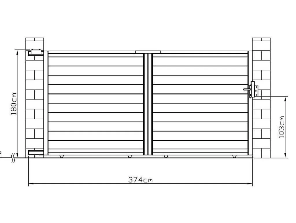 Porta E Portão*EXPERTLAND Portão De Correr Aluminio C374 X A180 Cm Branco - Nazario