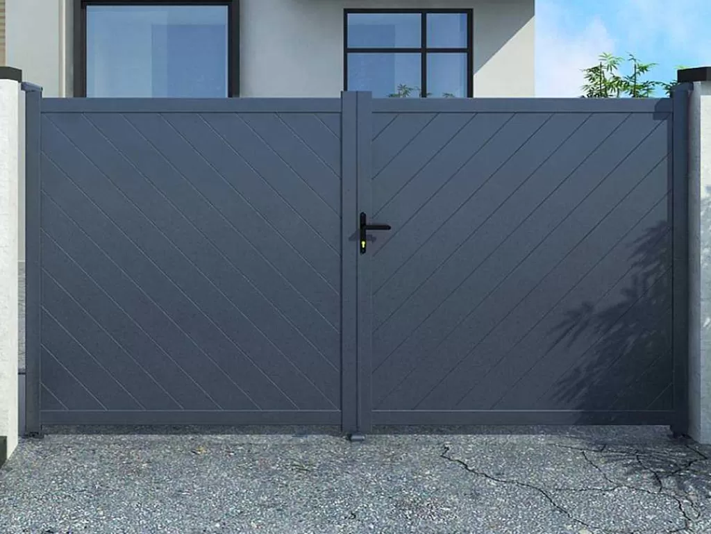 Porta E Portão*EXPERTLAND Portão Eletrico De Batente Aluminio C350 X A160 Cm Antracite - Zerano