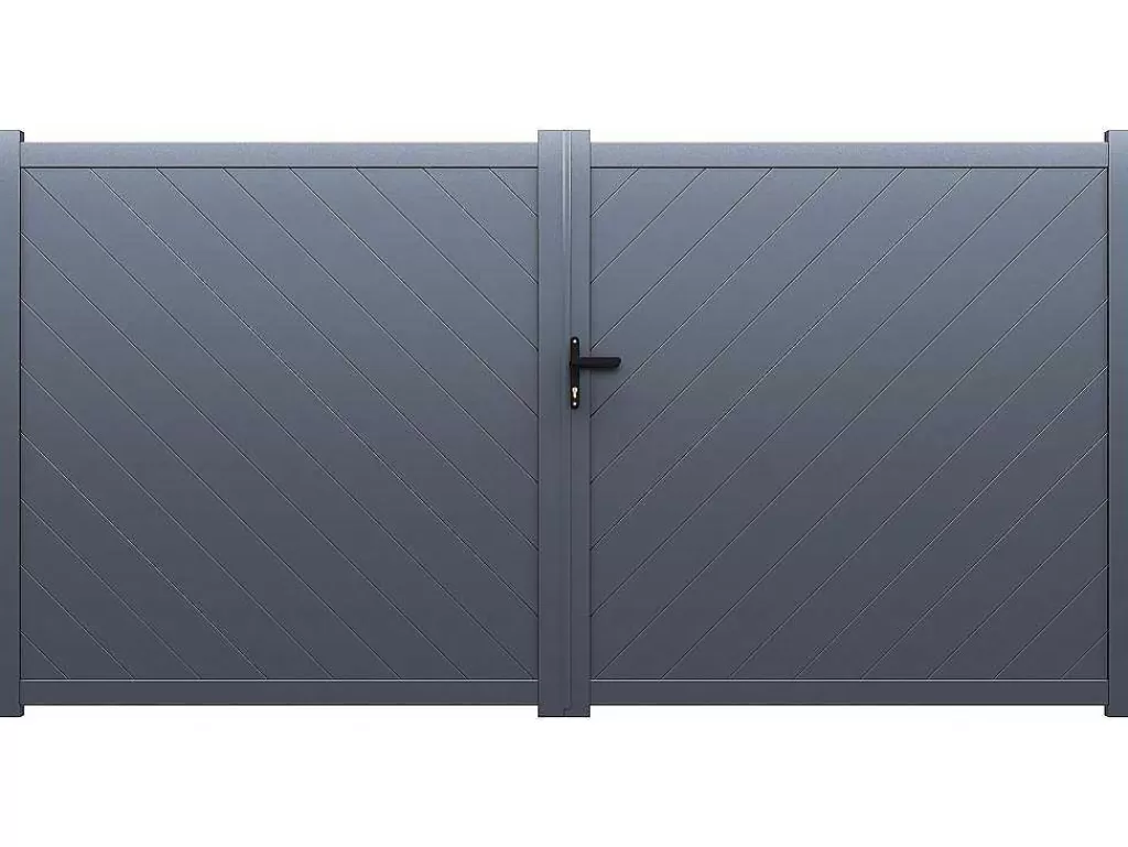 Porta E Portão*EXPERTLAND Portão Eletrico De Batente Aluminio C350 X A160 Cm Antracite - Zerano