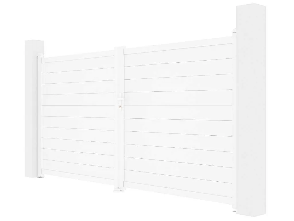 Porta E Portão*EXPERTLAND Portão Eletrico De Batente Aluminio C355 X A181 Cm Branco - Nazario