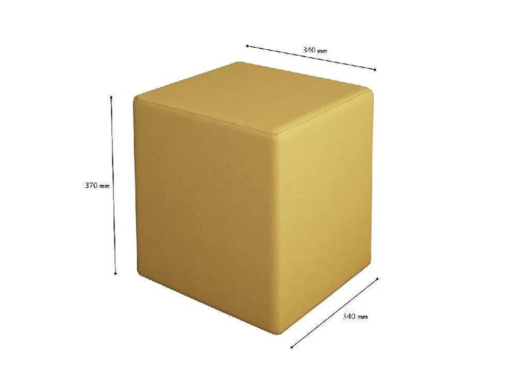 Puff*EPIKASA Pouf Milena, Amarelo, 34X34X37 Cm,