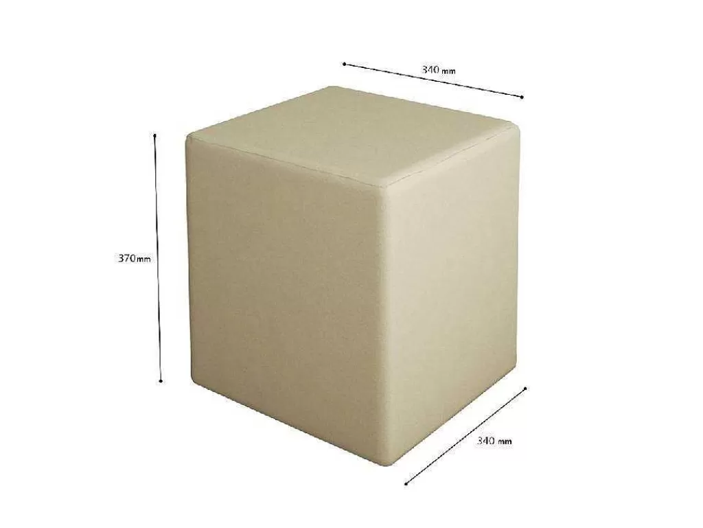 Puff*EPIKASA Pouf Milena, Creme, 34X34X37 Cm,