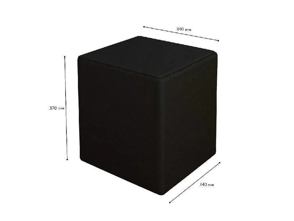 Puff*EPIKASA Pouf Milena, Preto, 34X34X37 Cm,