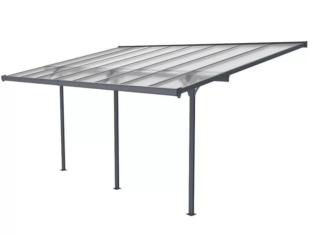 Pérgola, Coreto, Quiosque*EXPERTLAND Pérgola De Parede Em Aluminio 15,1 M Antracite De C497 X L305 X A240/285 Cm - Alvaro
