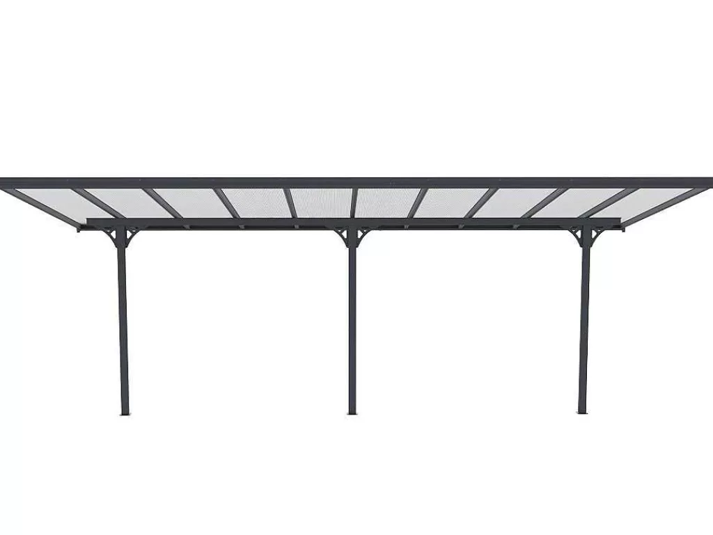 Pérgola, Coreto, Quiosque*EXPERTLAND Pérgola De Parede Em Aluminio 18,8 M Antracite De C618 X L305 X A240/285 Cm - Alvaro