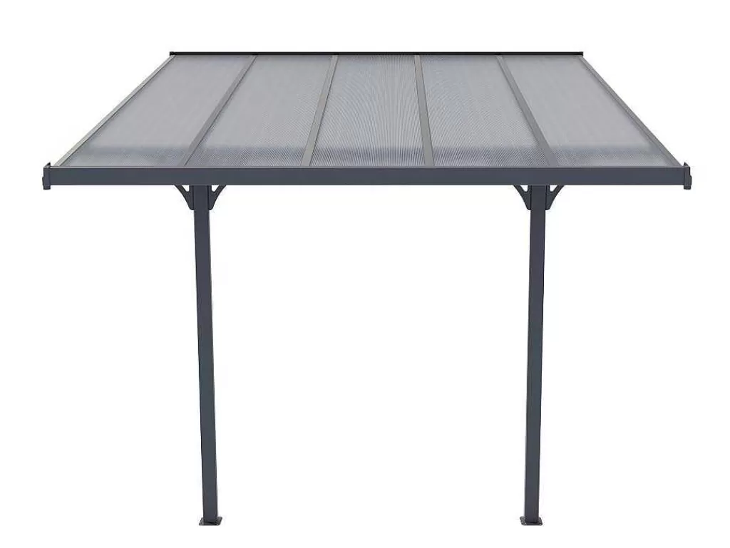 Pérgola, Coreto, Quiosque*EXPERTLAND Pérgola De Parede Em Aluminio 9,5 M Antracite De C314 X L305 X A240/285 Cm - Alvaro