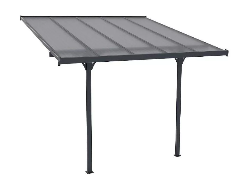Pérgola, Coreto, Quiosque*EXPERTLAND Pérgola De Parede Em Aluminio 9,5 M Antracite De C314 X L305 X A240/285 Cm - Alvaro