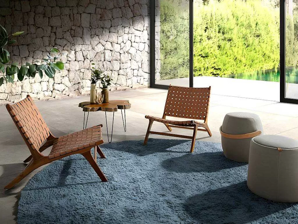 Promoções Sofás & Poltronas*Angel Cerda Puff Estofado Em Tecido Cinzento Com Asa Articulada Em Contraplacado De Carvalho. 5074