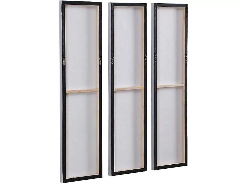 Quadro*OZAIA Quadro Triptico Pintado A Mão Com Moldura Em Madeira De L. 75 X A. 100 Cm Multicolor - Ludza
