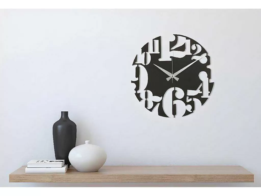 Relógio De Parede*EPIKASA Relógio Numbers 3, Preto, Prata, 50X1,5X50 Cm,