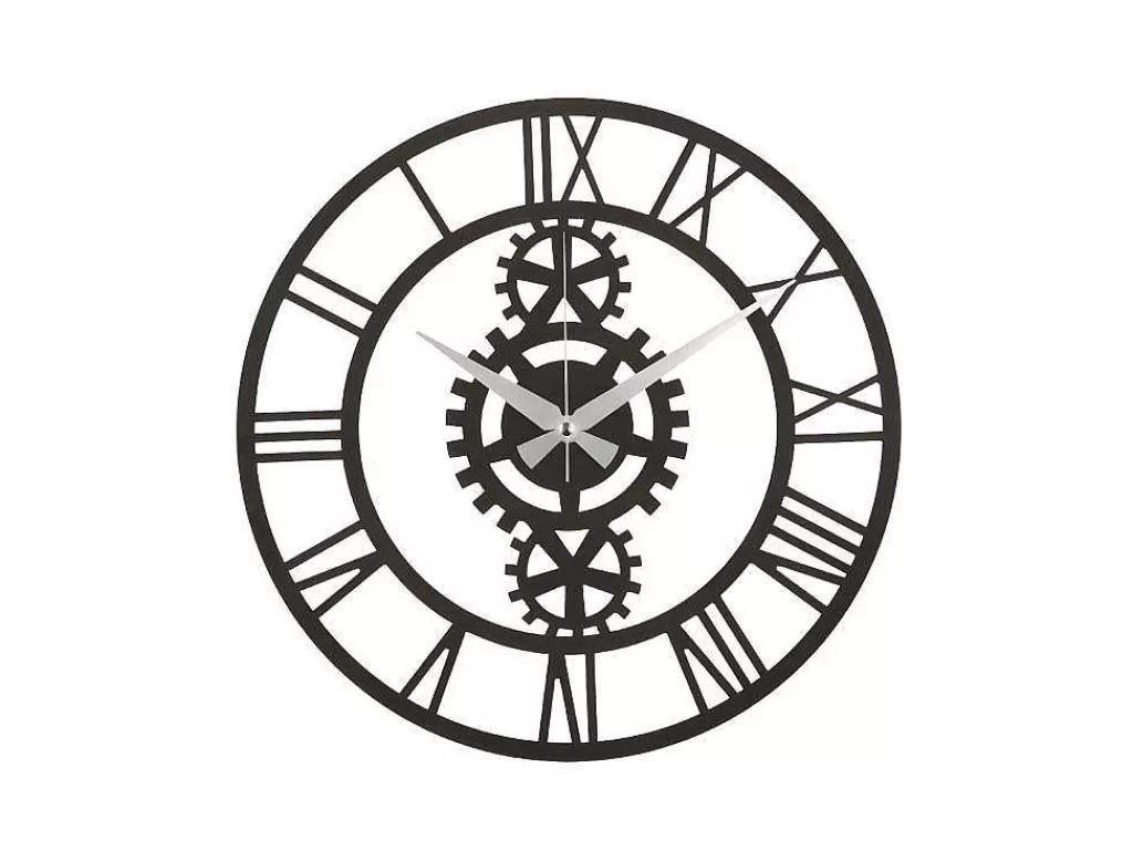relgio_vintage_10_preto_prata_50x15x50_cm_epikasa_1.webp Relógio De Parede*EPIKASA Relógio Vintage 10, Preto, Prata, 50X1,5X50 Cm,