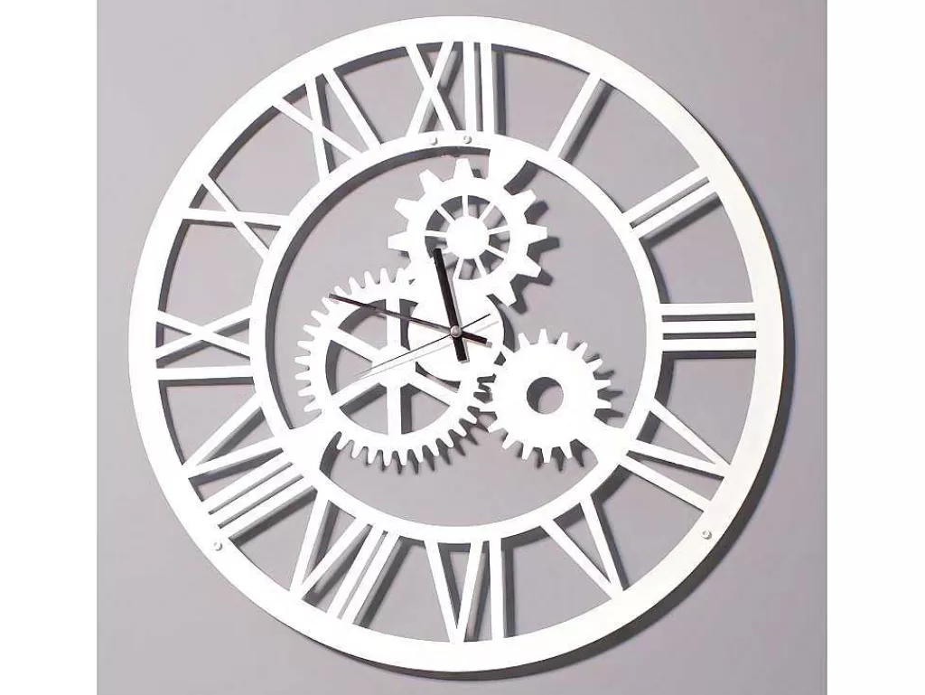 Relógio De Parede*EPIKASA Relógio Vintage 4, Branco, Preto, 50X0,16X50 Cm,