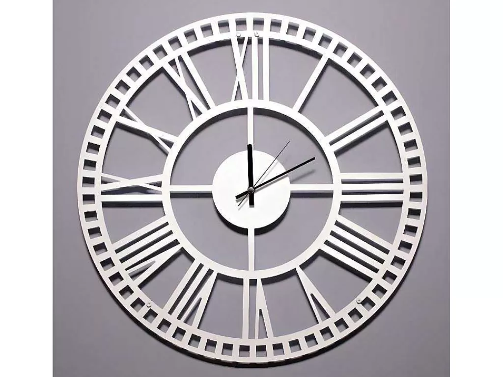 Relógio De Parede*EPIKASA Relógio Vintage 5, Branco, Preto, 50X1,5X50 Cm,