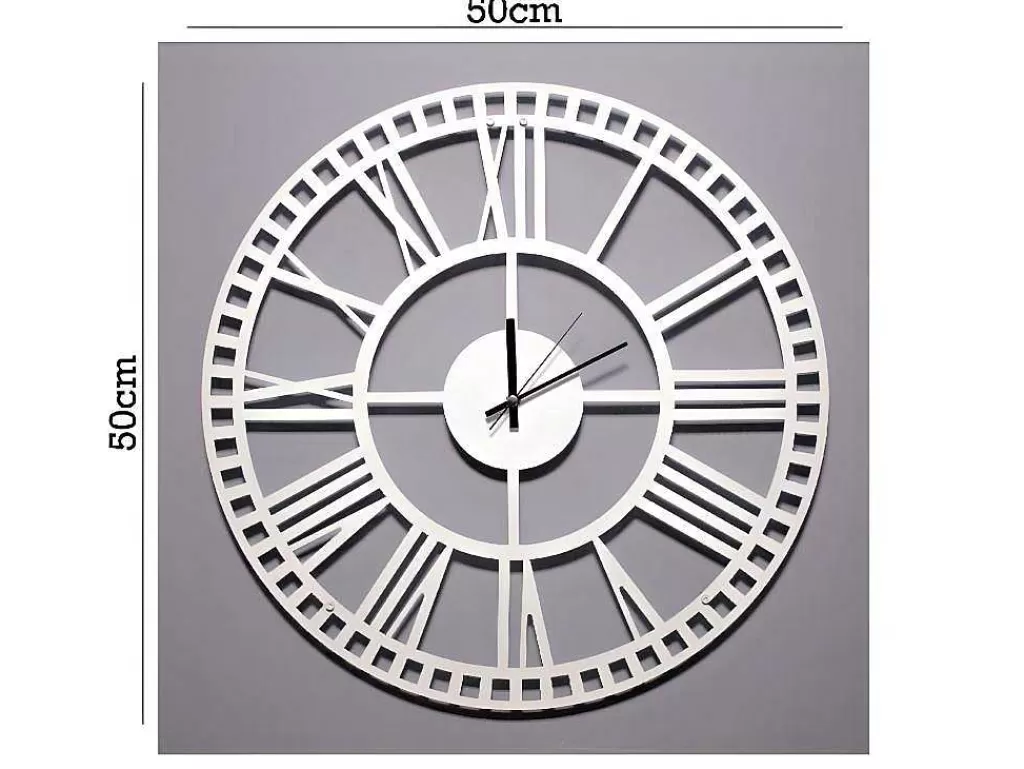 Relógio De Parede*EPIKASA Relógio Vintage 5, Branco, Preto, 50X1,5X50 Cm,