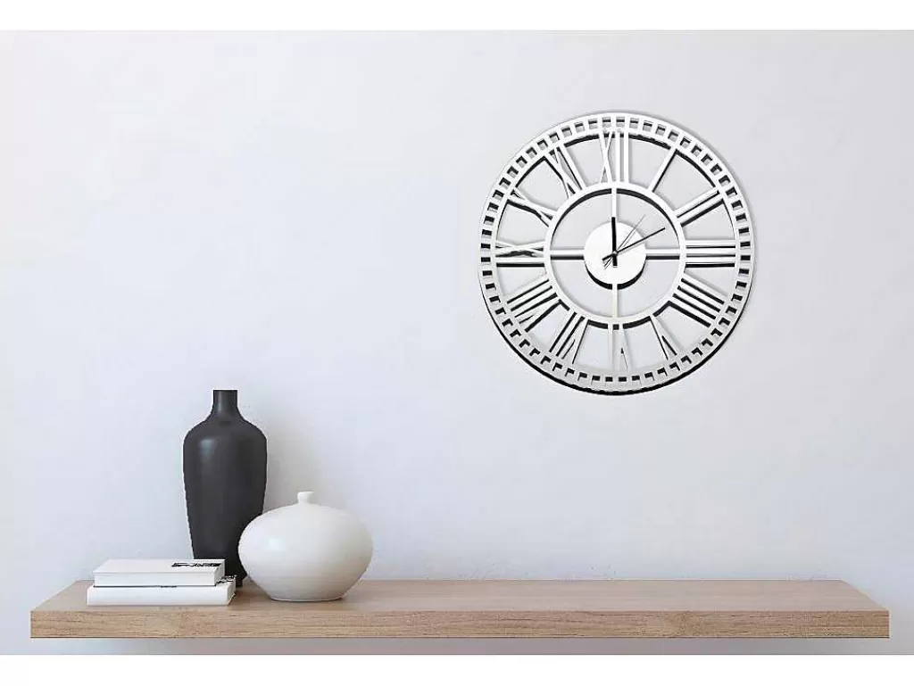 Relógio De Parede*EPIKASA Relógio Vintage 5, Branco, Preto, 50X1,5X50 Cm,