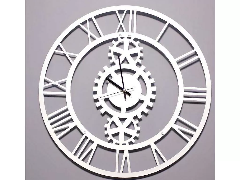 Relógio De Parede*EPIKASA Relógio Vintage 6, Branco, Preto, 50X1,5X50 Cm,