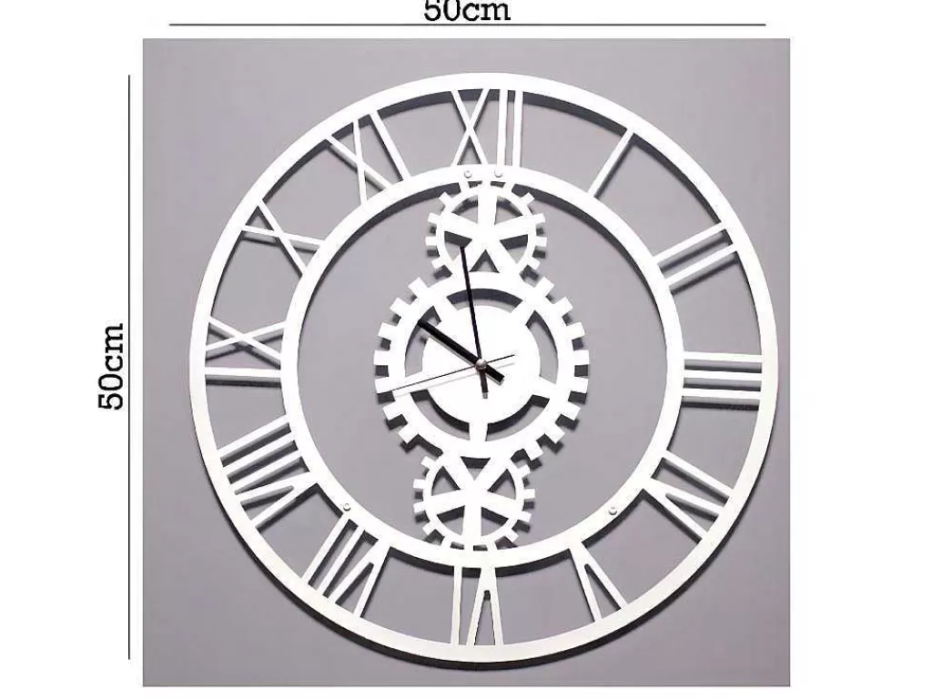 Relógio De Parede*EPIKASA Relógio Vintage 6, Branco, Preto, 50X1,5X50 Cm,