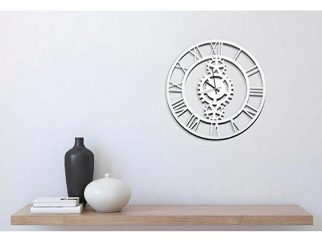 Relógio De Parede*EPIKASA Relógio Vintage 6, Branco, Preto, 50X1,5X50 Cm,