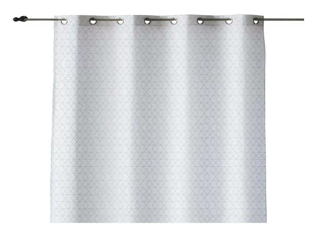 Têxtil De Casa*Purline Rideau 100% Coton 1 Piece Blanc A Lignes Vertes 140X260