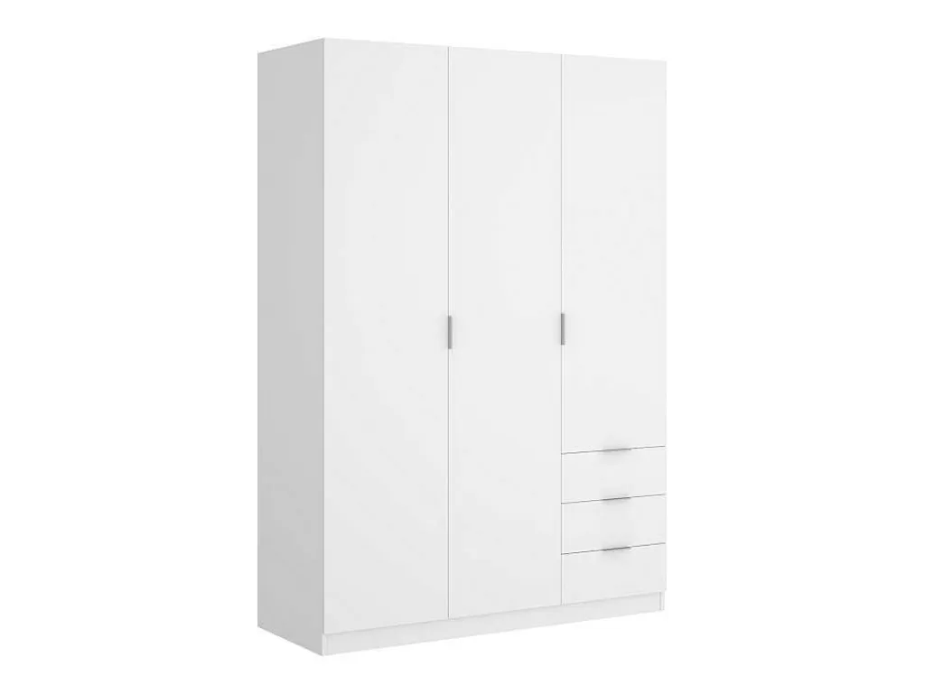 Armário E Roupeiro*Vente-unique Roupeiro 3 Portas E 3 Gavetas C121 Cm Branco - Listowel