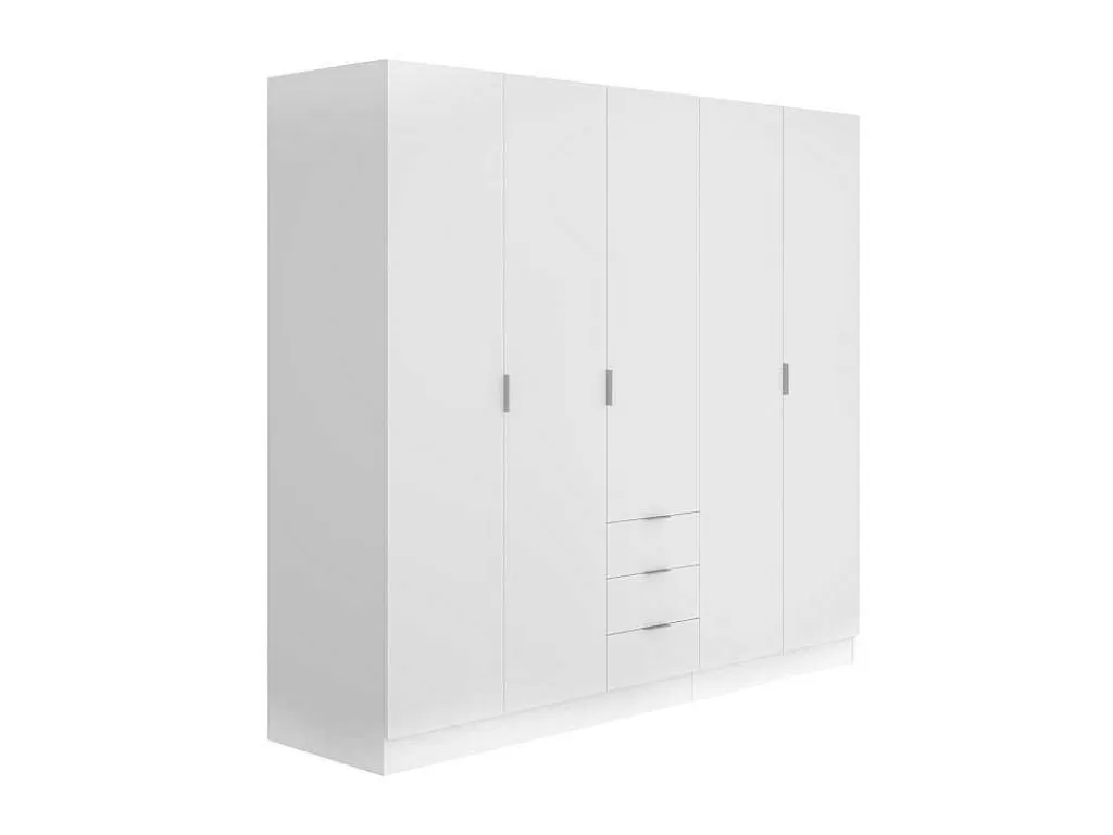 Armário E Roupeiro*Vente-unique Roupeiro 5 Portas E 3 Gavetas C202 Cm Branco - Listowel
