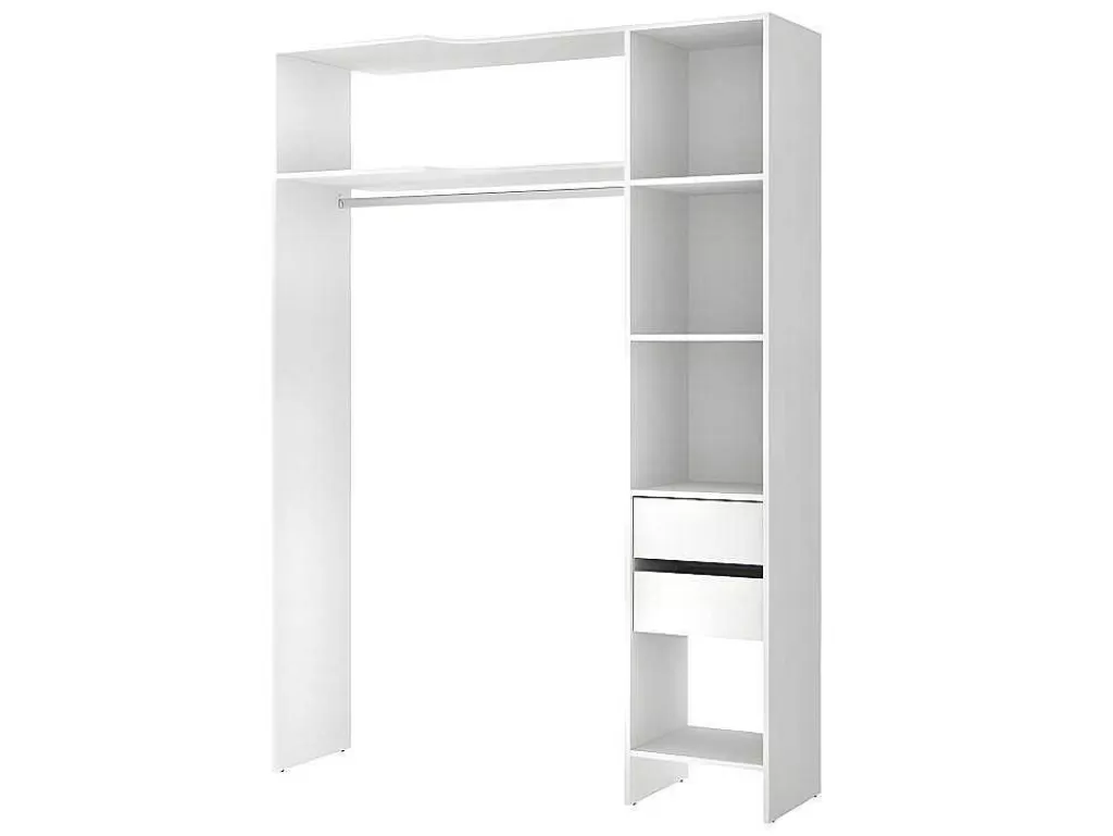 Armário E Roupeiro*Vente-unique Roupeiro Aberto De Canto Extensivel De C164/214 Cm Cor Branco E Cinza - Gontran
