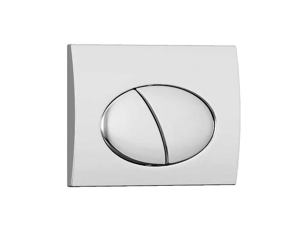 Sanita Suspensa*Vente-unique Sanita Suspensa Branco Com Estrutura De Suporte E Placa De Descarga Cromado Oval - Clemona