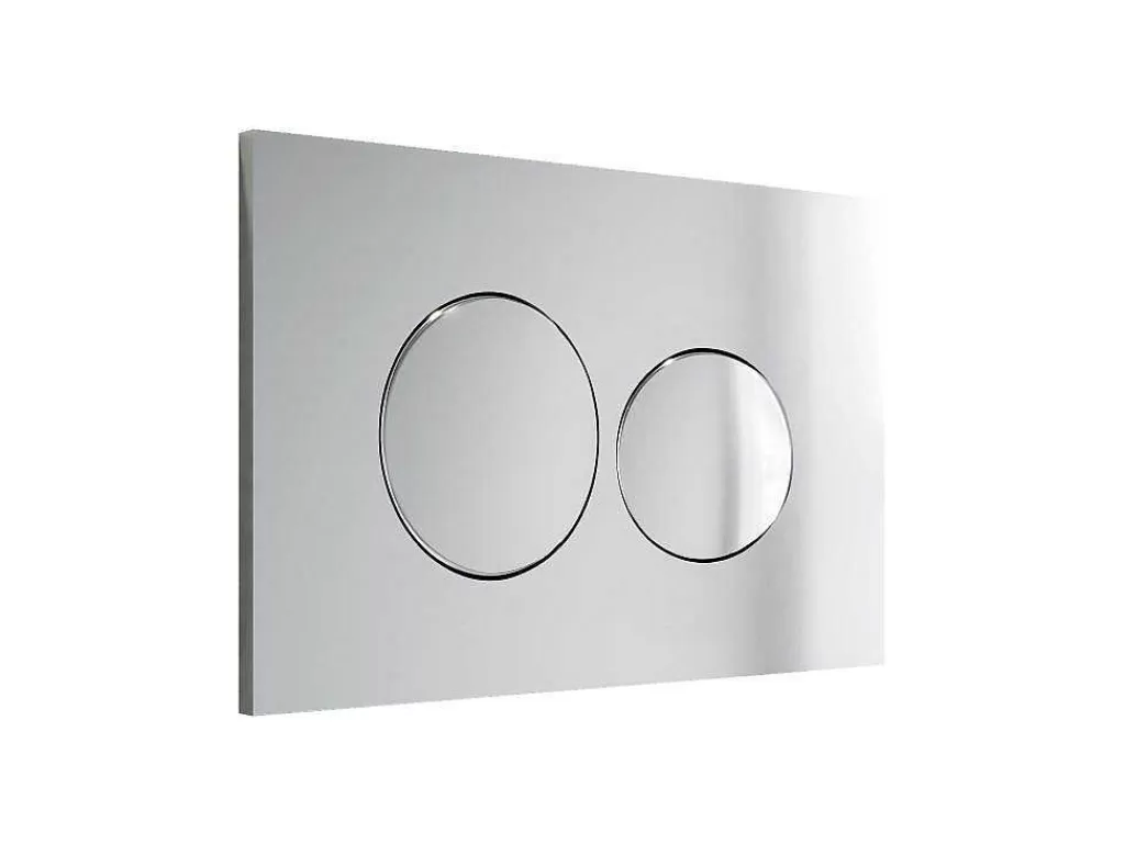 Sanita Suspensa*Vente-unique Sanita Suspensa Branco Com Estrutura De Suporte E Placa De Descarga Cromado Redondo - Clemona