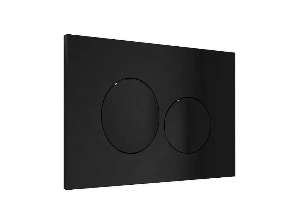 Sanita Suspensa*Vente-unique Sanita Suspensa Em Ceramica Preto Mate Com Opcao De Estrutura De Suporte E Placa De Descarga Redonda - Clemona