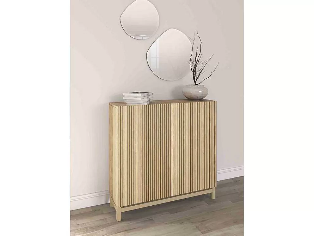 Sapateira*Herdasa Sapateiro/Móvel Organização - H90Cm X L90Cm X P27Cm Chene Portas Serrado - Hanko